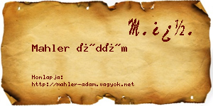 Mahler Ádám névjegykártya